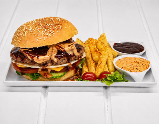 Beef, Egg & Cheese Burger