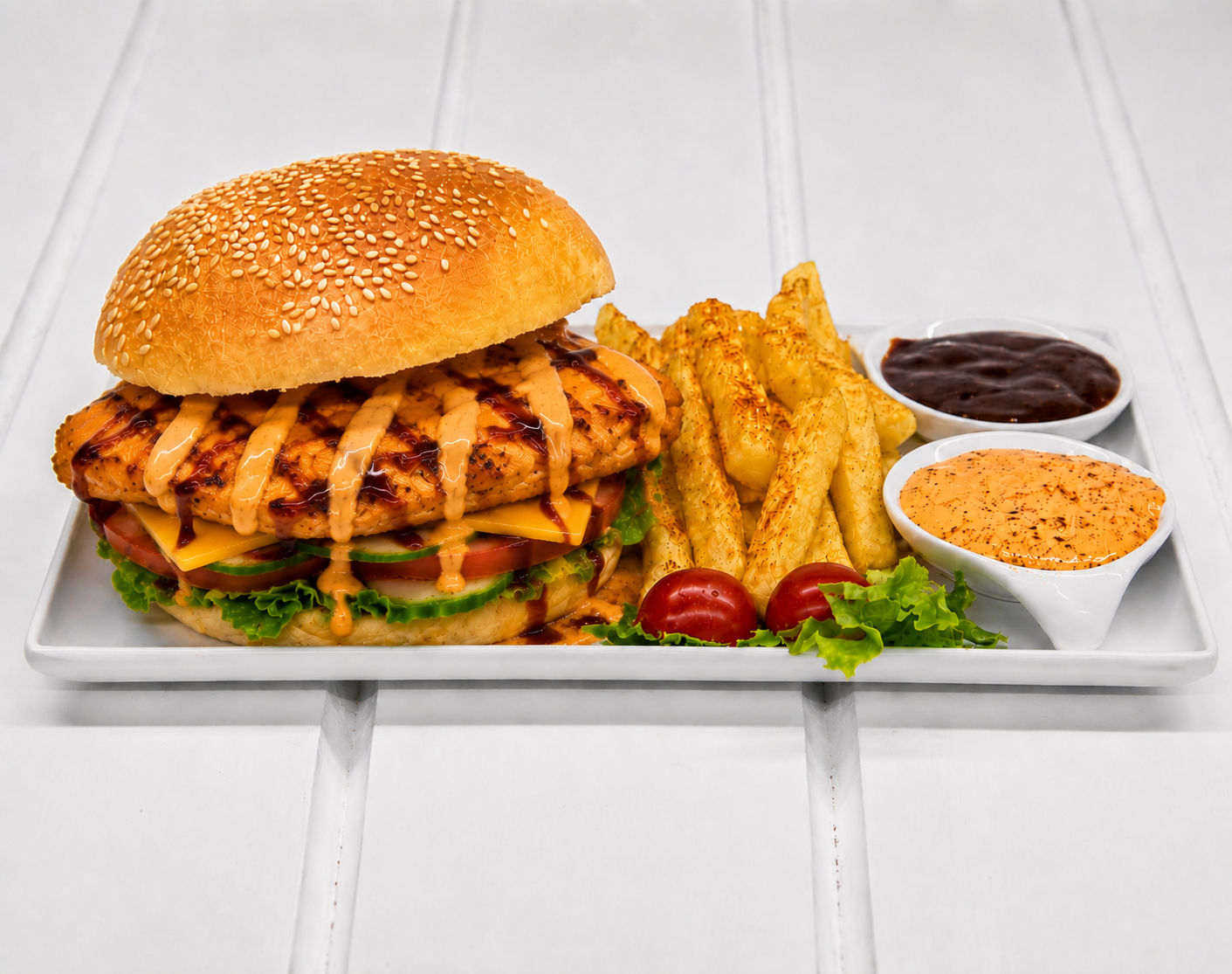 TV 2 Burger (Chicken & Cheese)